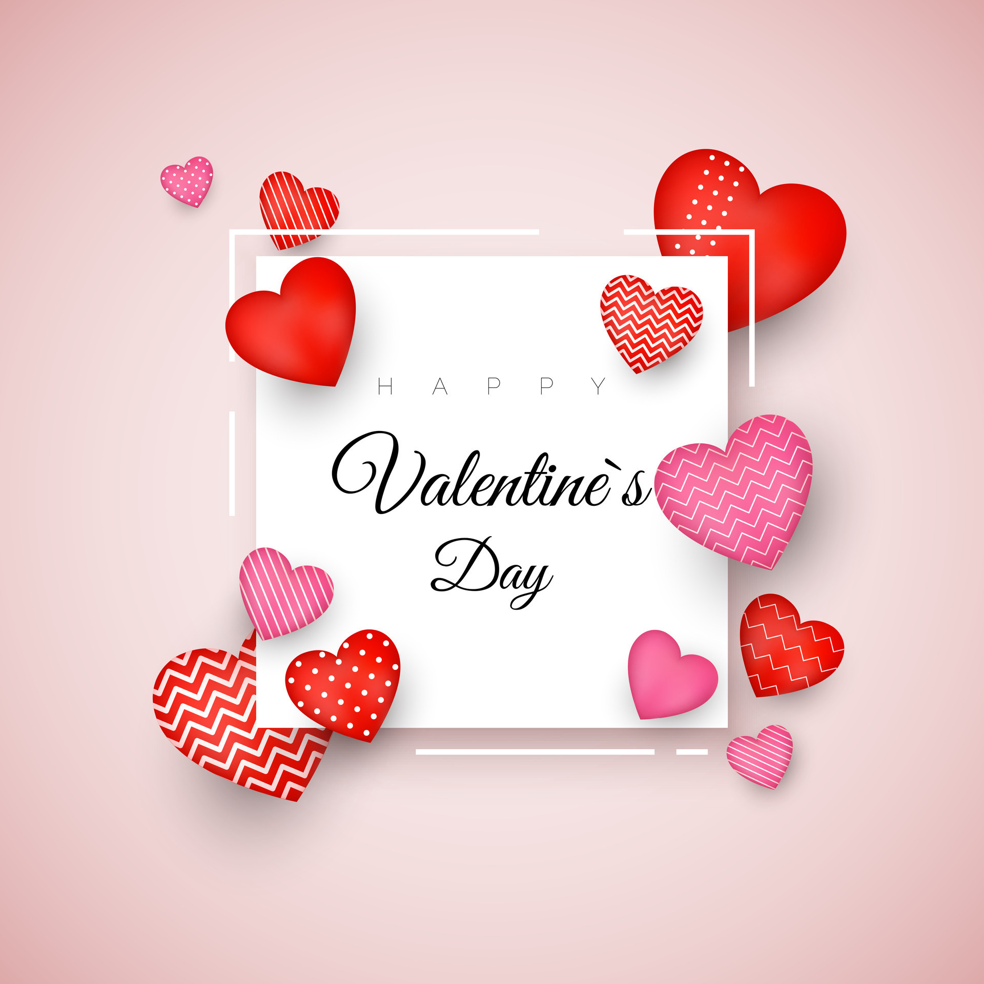 Valentines Day Greeting Card Template Vector Stock Illustration - Download  Image Now - Valentine's Day - Holiday, Vector, February - iStock