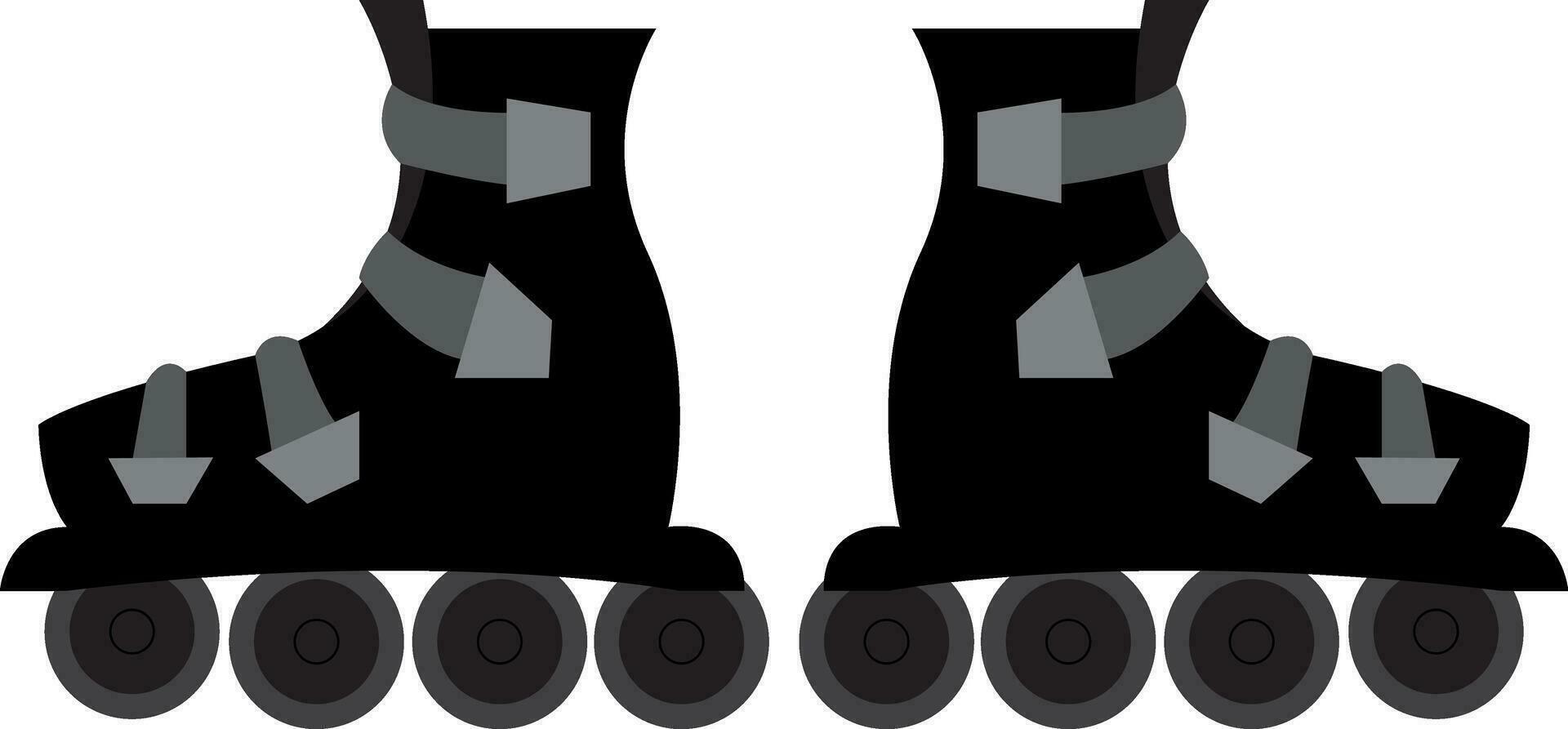 Black roller skates  vector illustration on white background