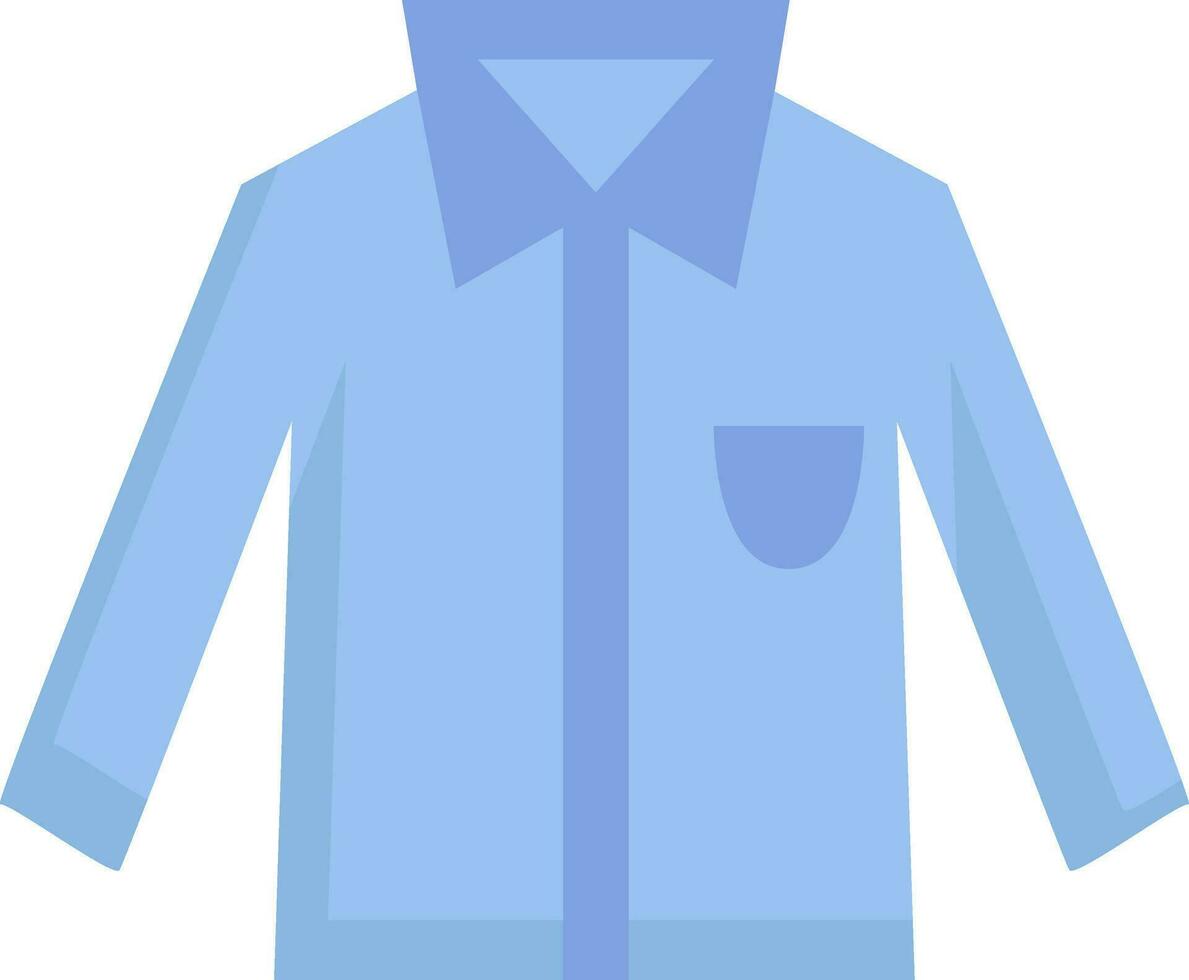 Simple light blue shirt with blue pocket and collar vector illustration ...