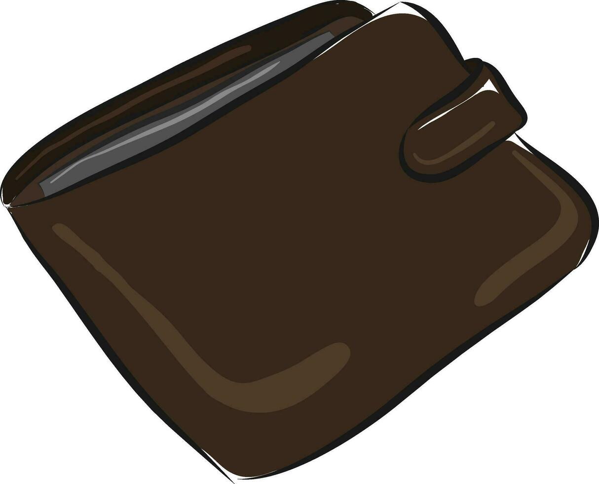 Vector illustration of dark brown man's wallet on white background