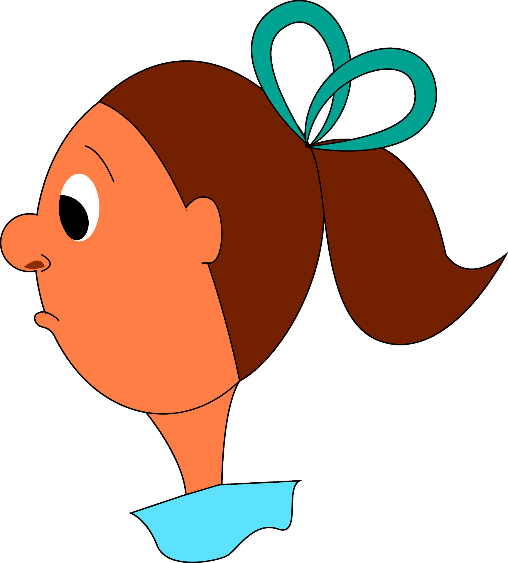 Side View Of Sad Girl With Brown Hair Vector Illustration On White side-view-of-sad-girl-with-brown-hair-vector-illustration-on-white