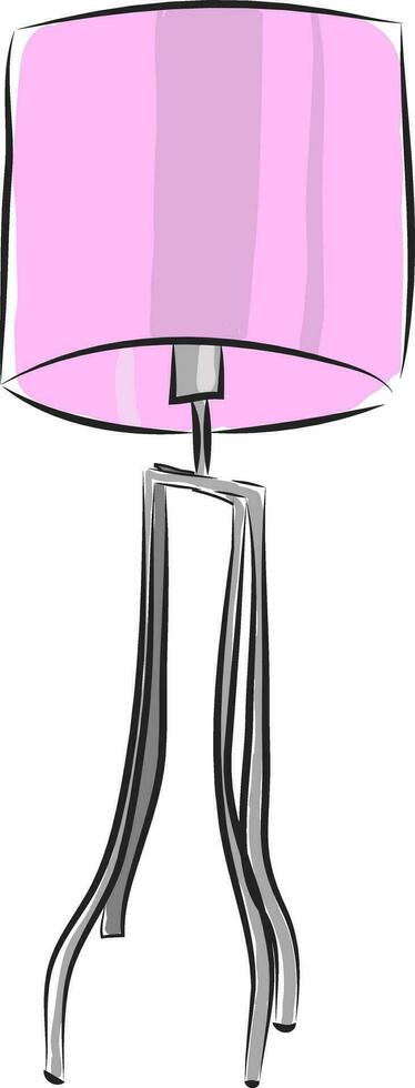 Pink and grey flore lamp  vector illustration on white background