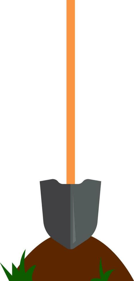 Simple cartoon of a shovel vector illustration on white background