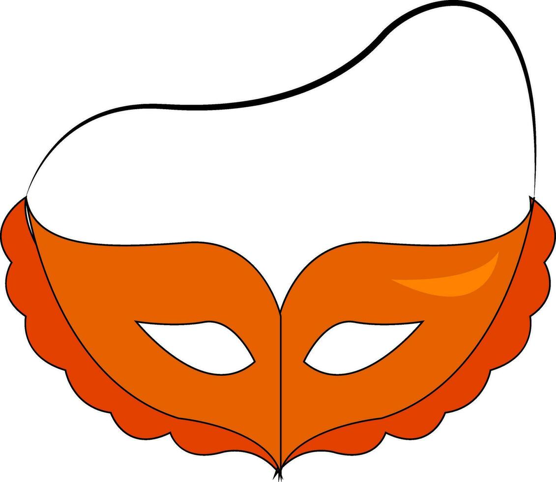 naranja carnaval máscara vector ilustración en blanco antecedentes