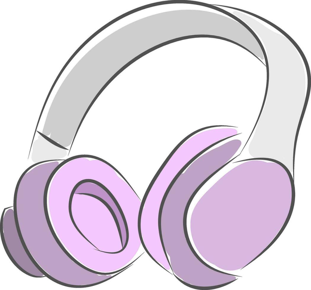 rosado auriculares vector ilustración en blanco antecedentes