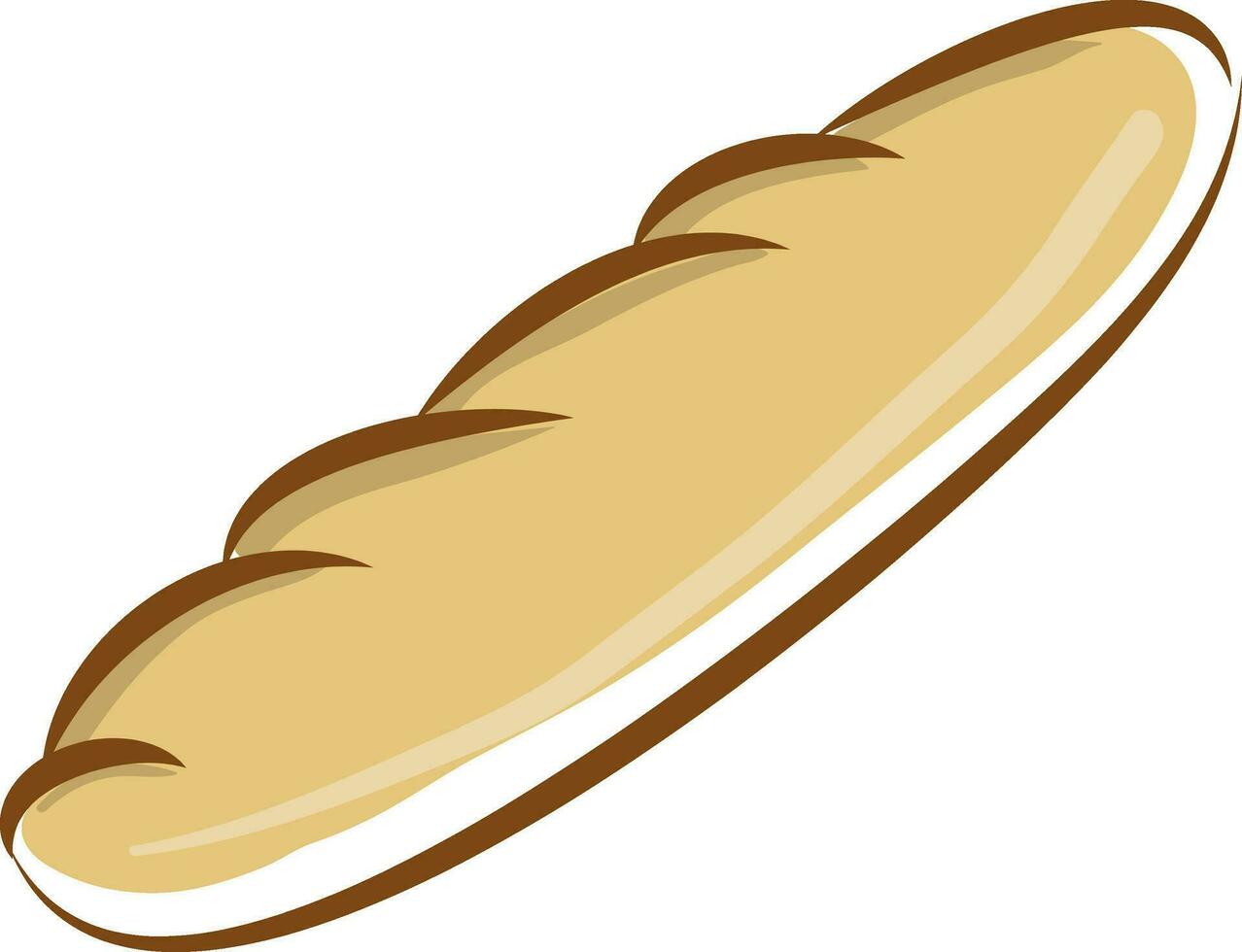 Simple vector illustration of a french baguette on white background