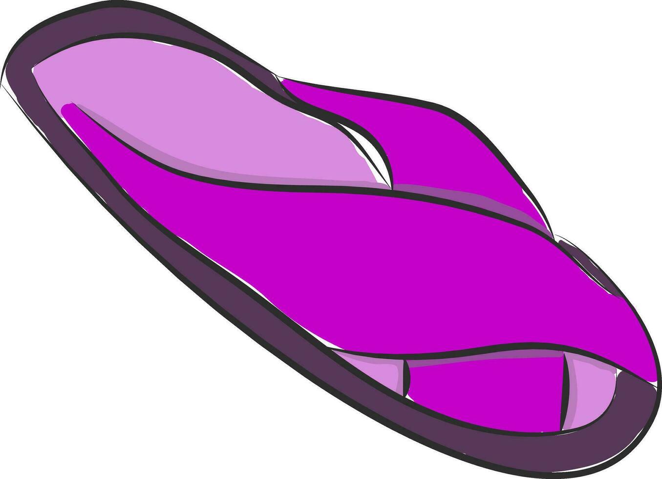 Simple vector illustration on white background of a purple slipper