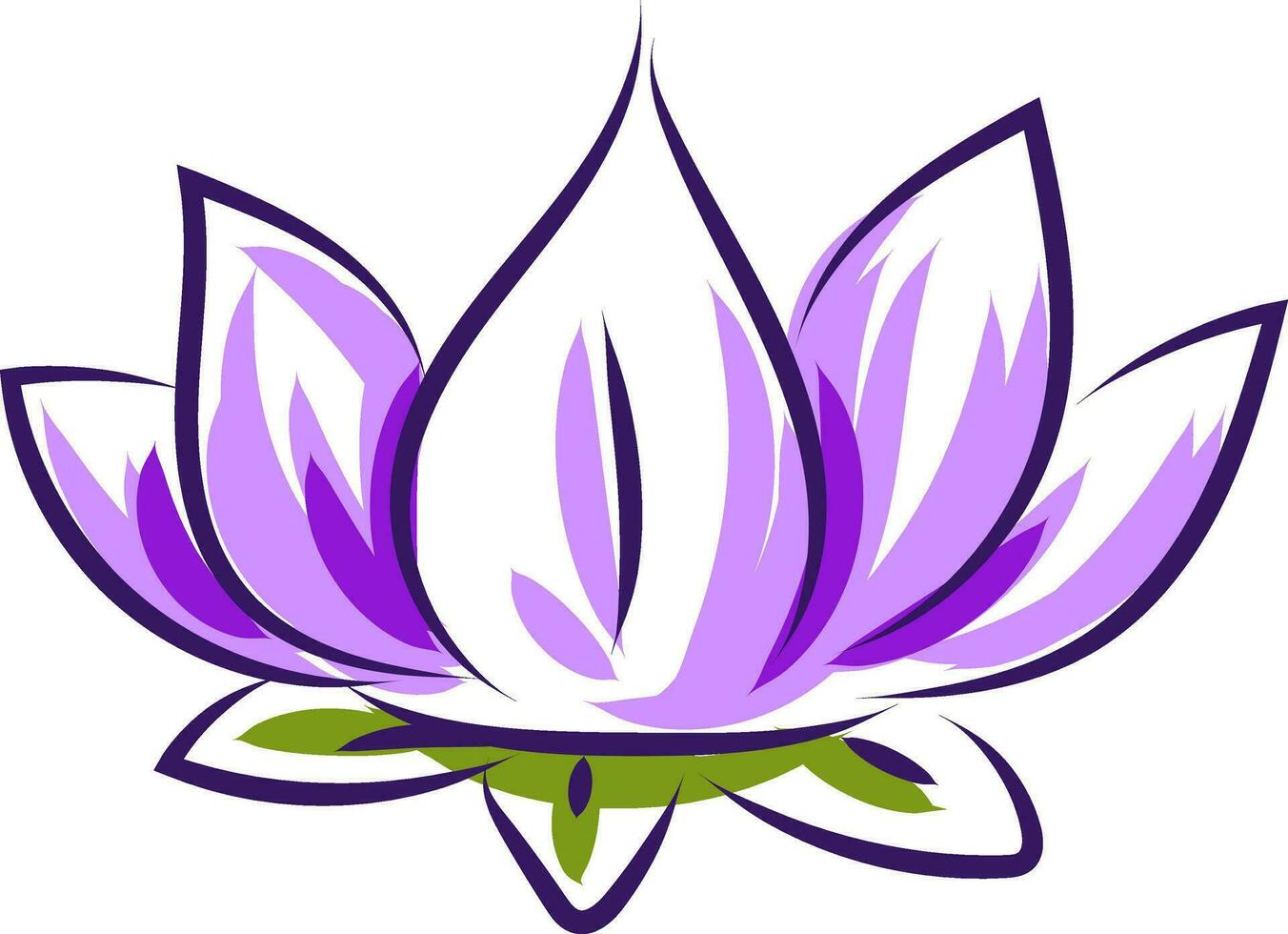 Simple purple lotus vector illustration on white background