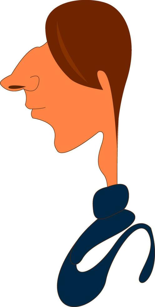 Caricature of man with big nose vector illustration on white background