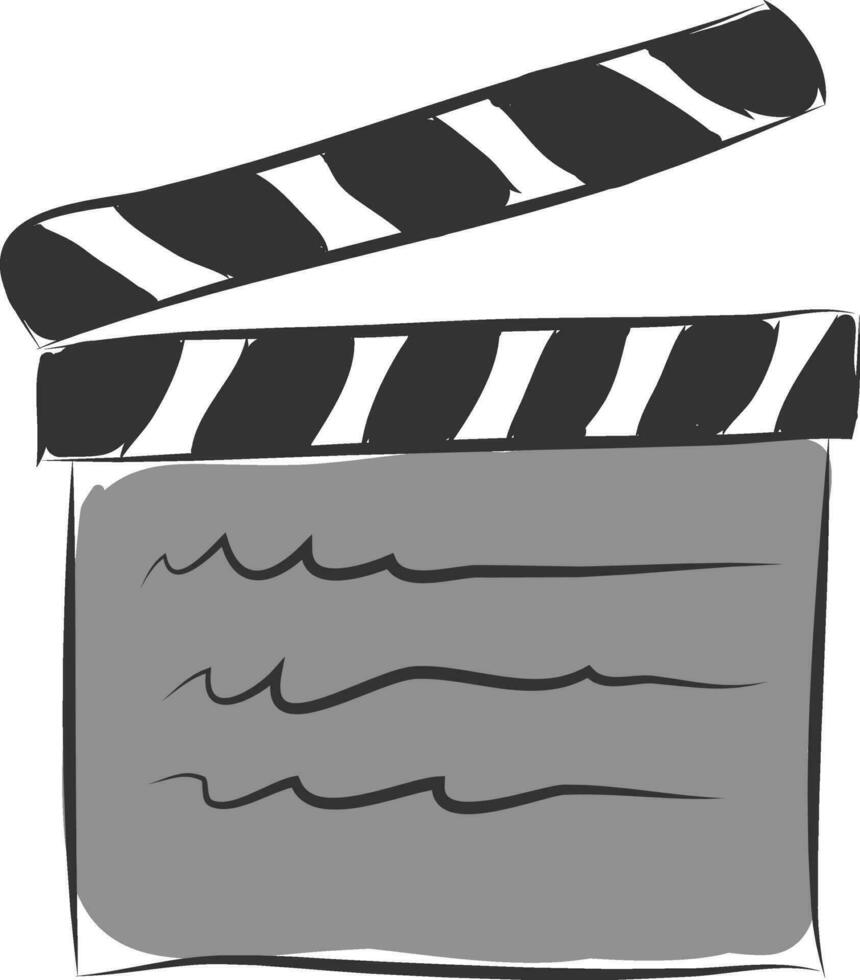 Cartoon movie board vector illustration on white background