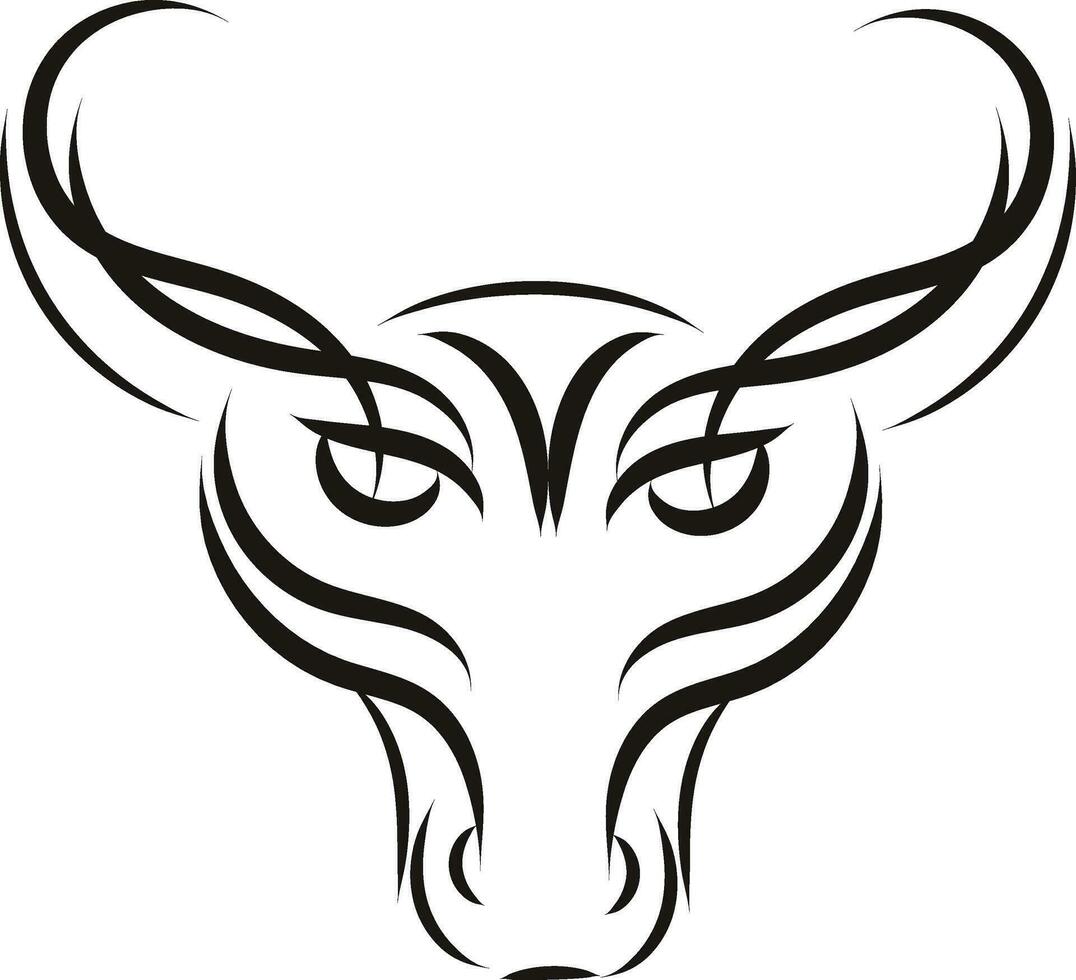 Simple black and white sketch of taurus horoscope sign  vector illustration
