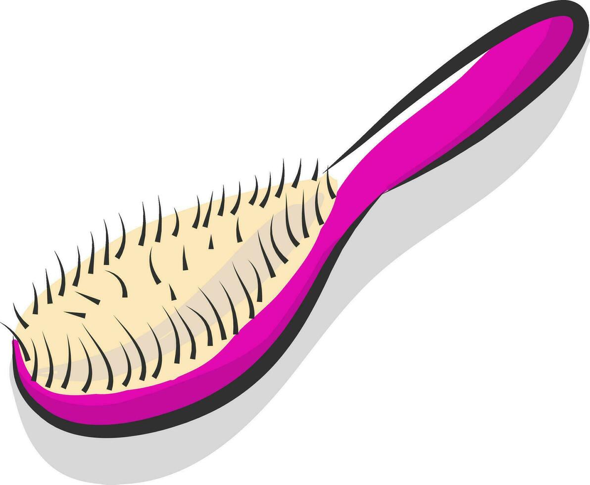 sencillo vector ilustración de un rosado cepillo para el pelo en blanco fondo