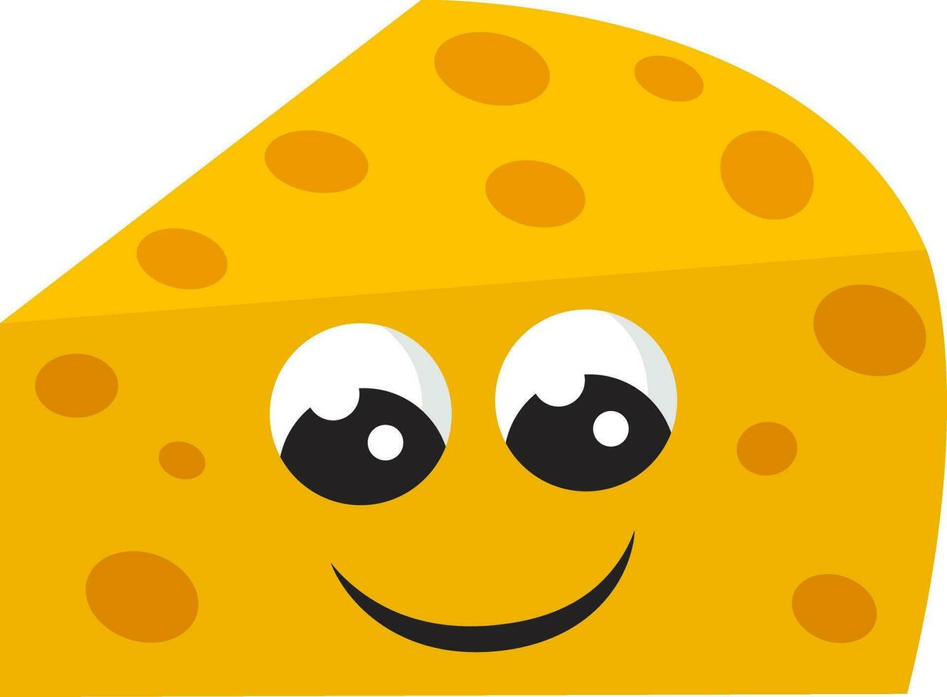 Smiling yellow swiss cheese  vector illustration on white background
