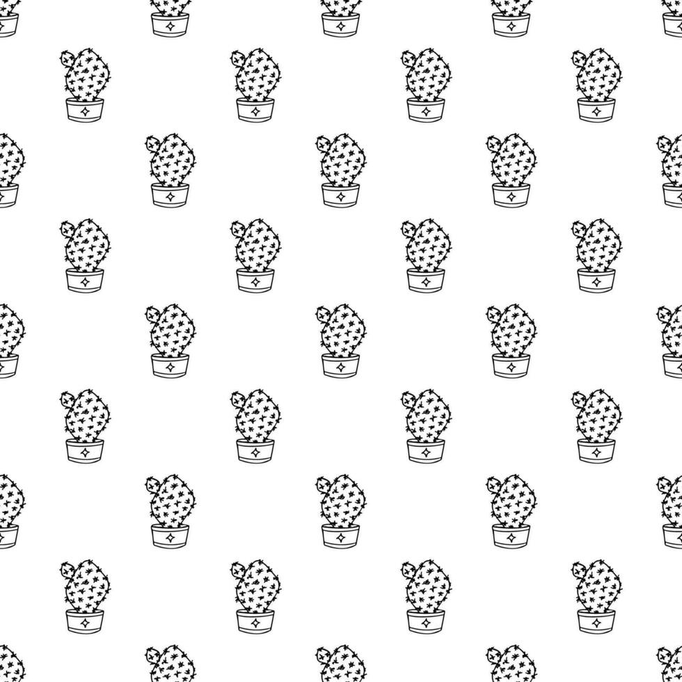 Seamless pattern with cactus doodle for decorative print, wrapping paper, greeting cards and fabric vector