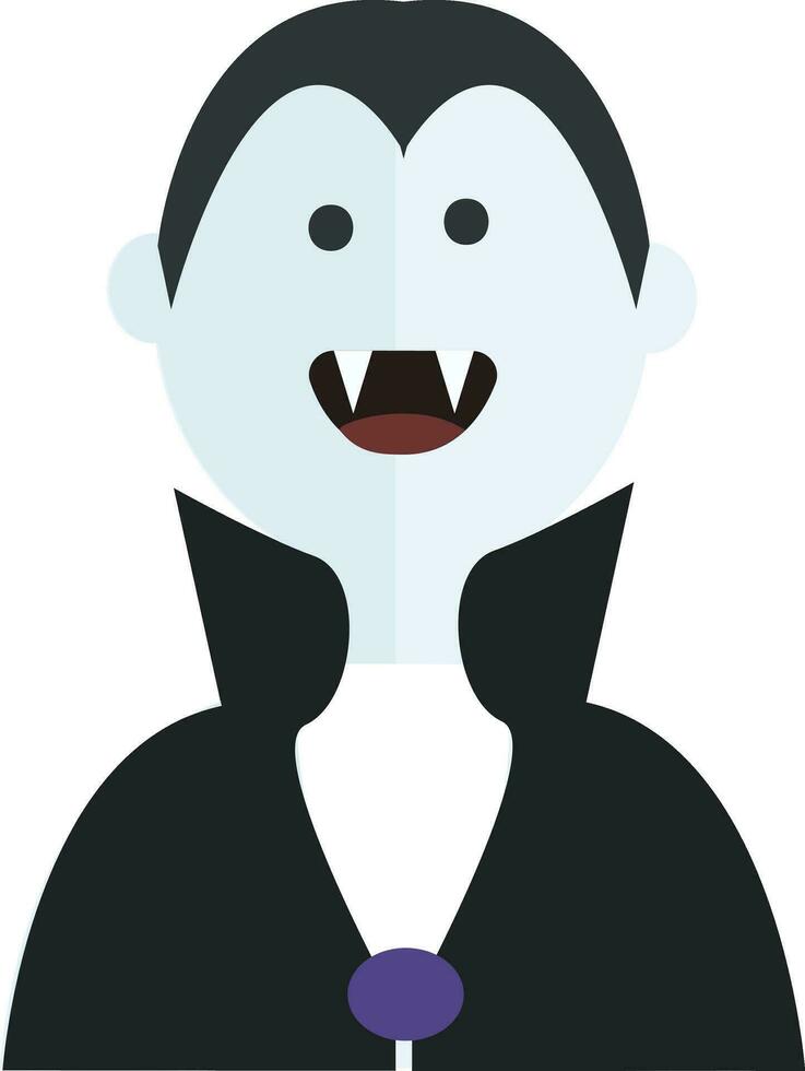 Vector illustration of a smiling Dracula on white background