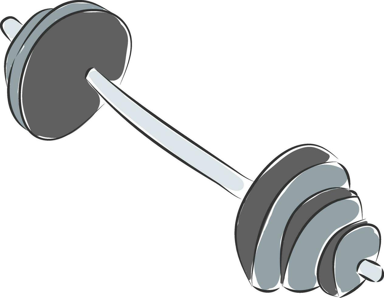 Grey dumbbell  vector illustration on white background