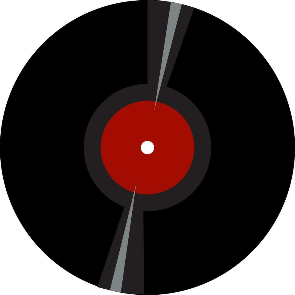 Simple vector illustration of a black vinyl record on white background