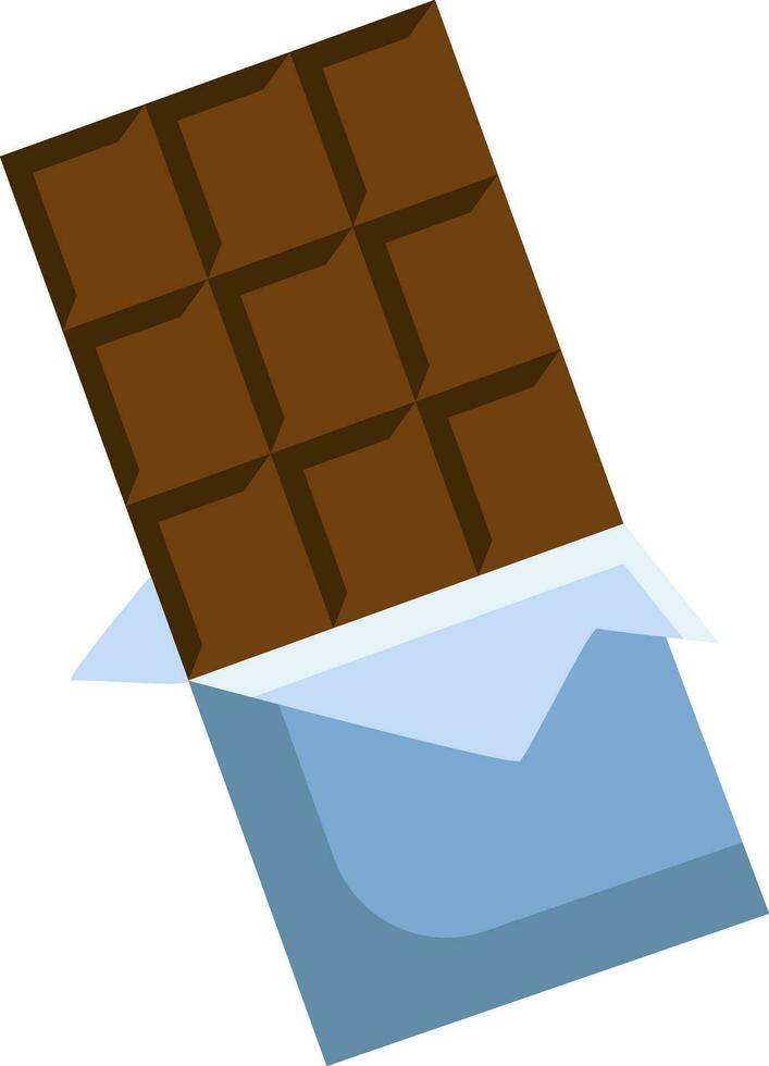 Two in one chocolate bar vector or color illustration