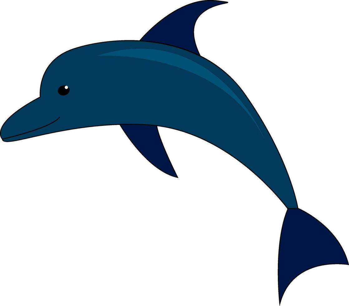 Vector illustration of a blue dolphin on white background