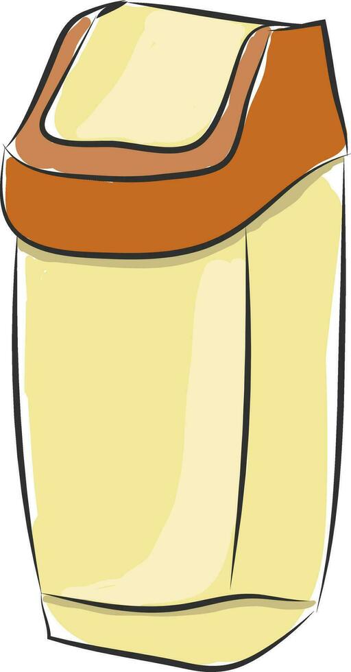 Yellow trash bin for garbage disposal  illustration  color  vector on white background