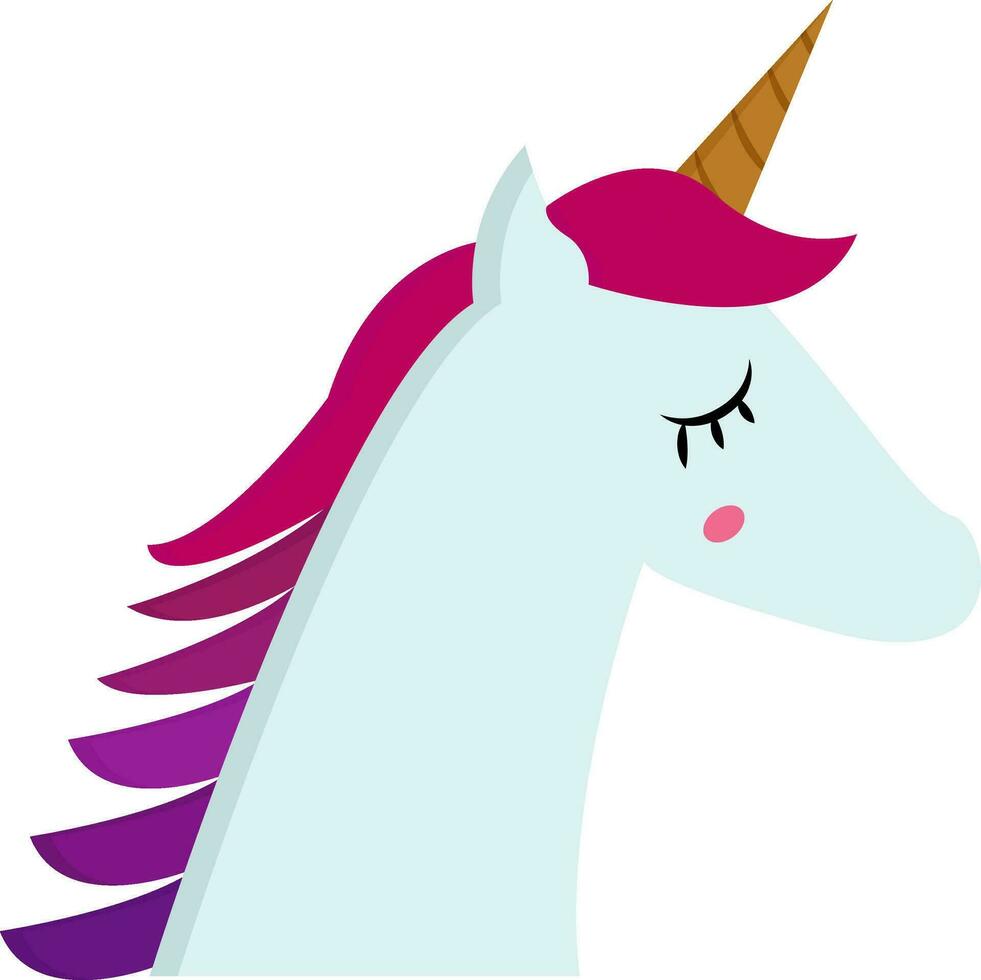 retrato de unicornio lado ver ilustración color vector en blanco antecedentes