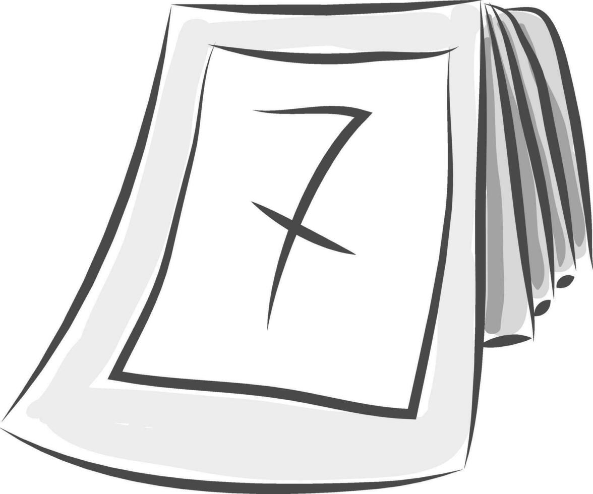 Simple black and white  sketch of a calendar vector illustration on white background