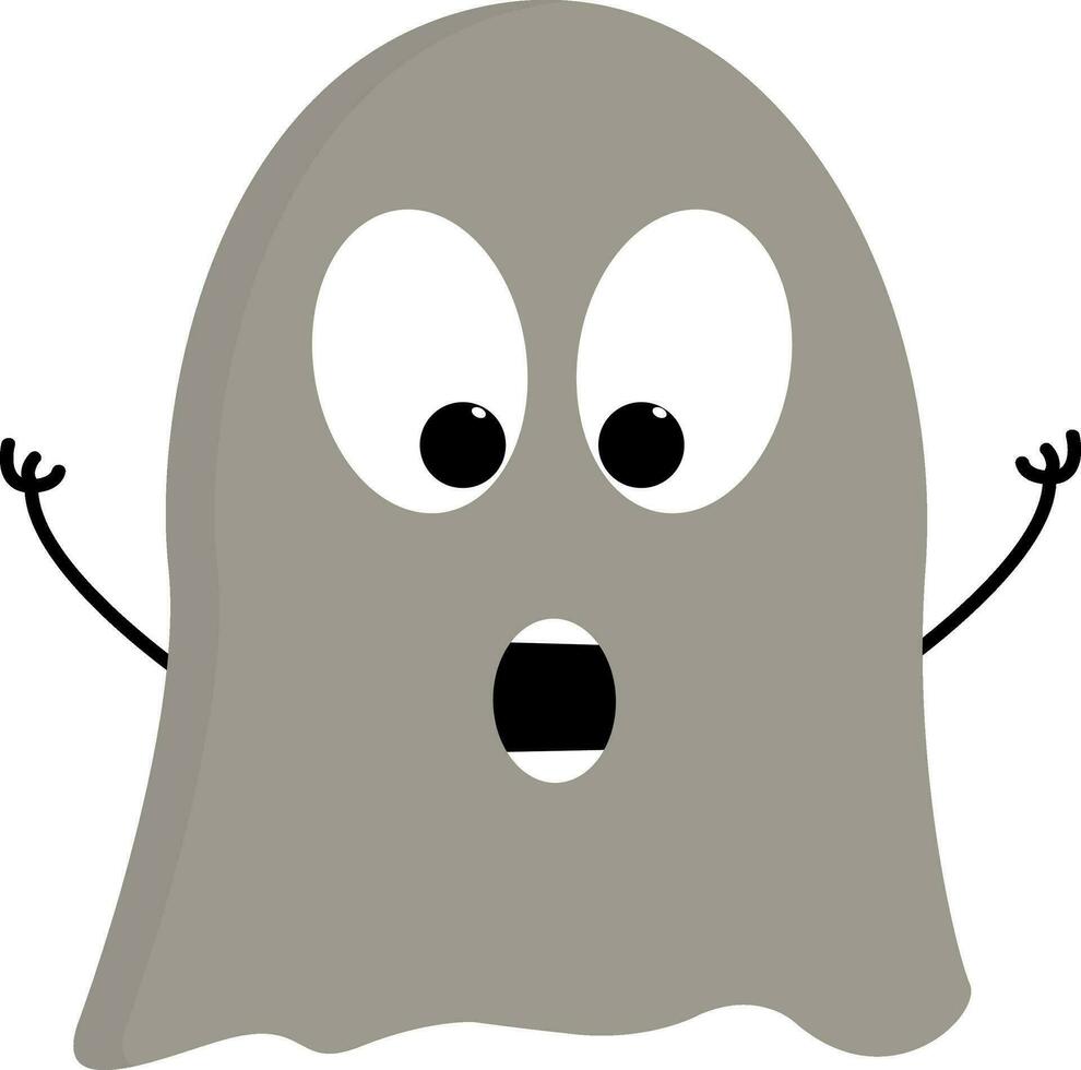 Light grey scarry ghost  vector illustration on white background
