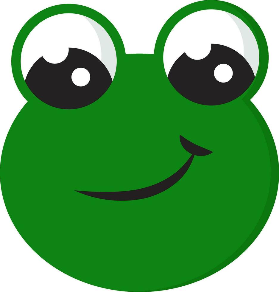 Smiling green frog  vector illustration on white background