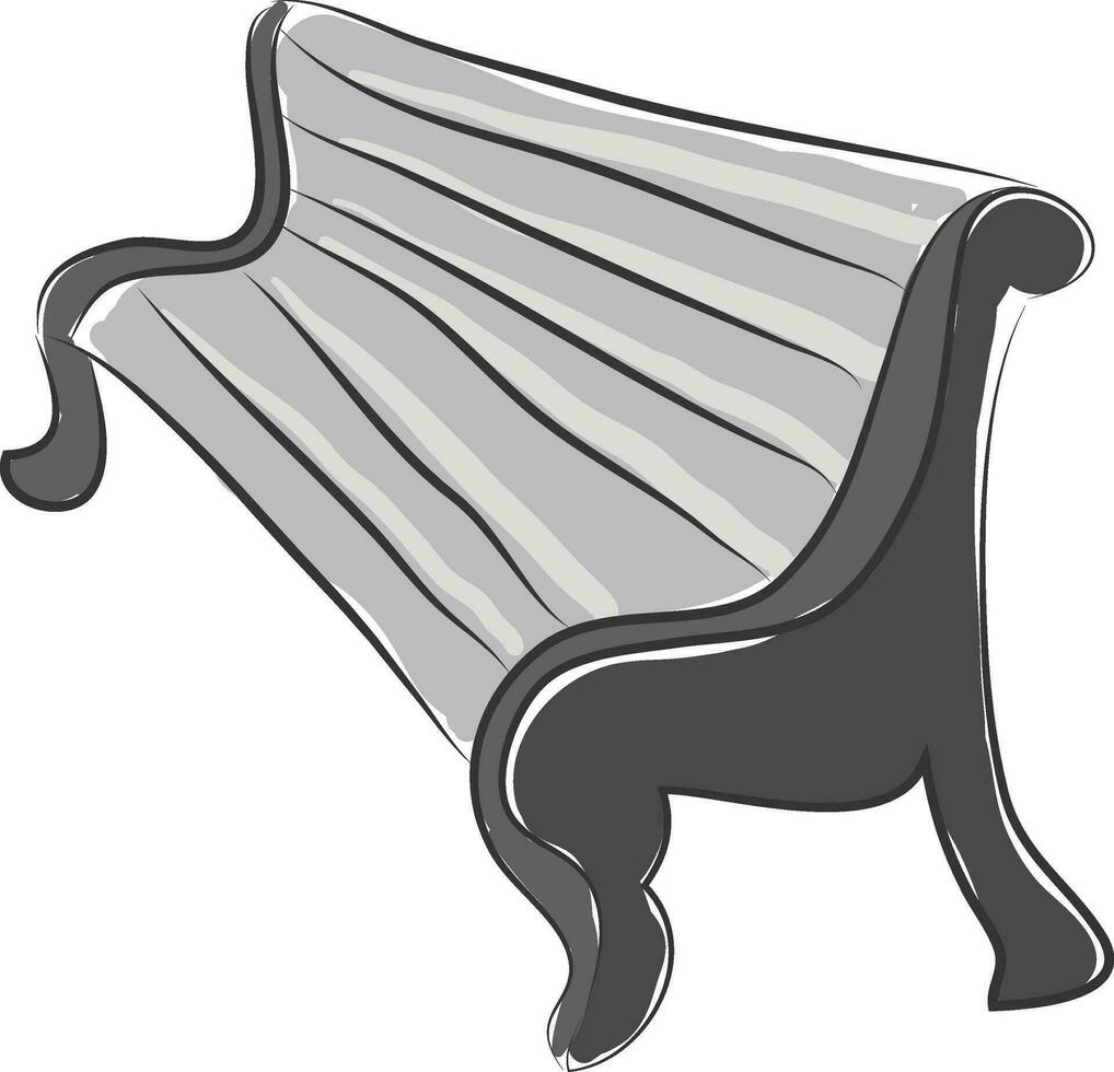 Doodle of a bench in perspective  illustration  color  vector on white background