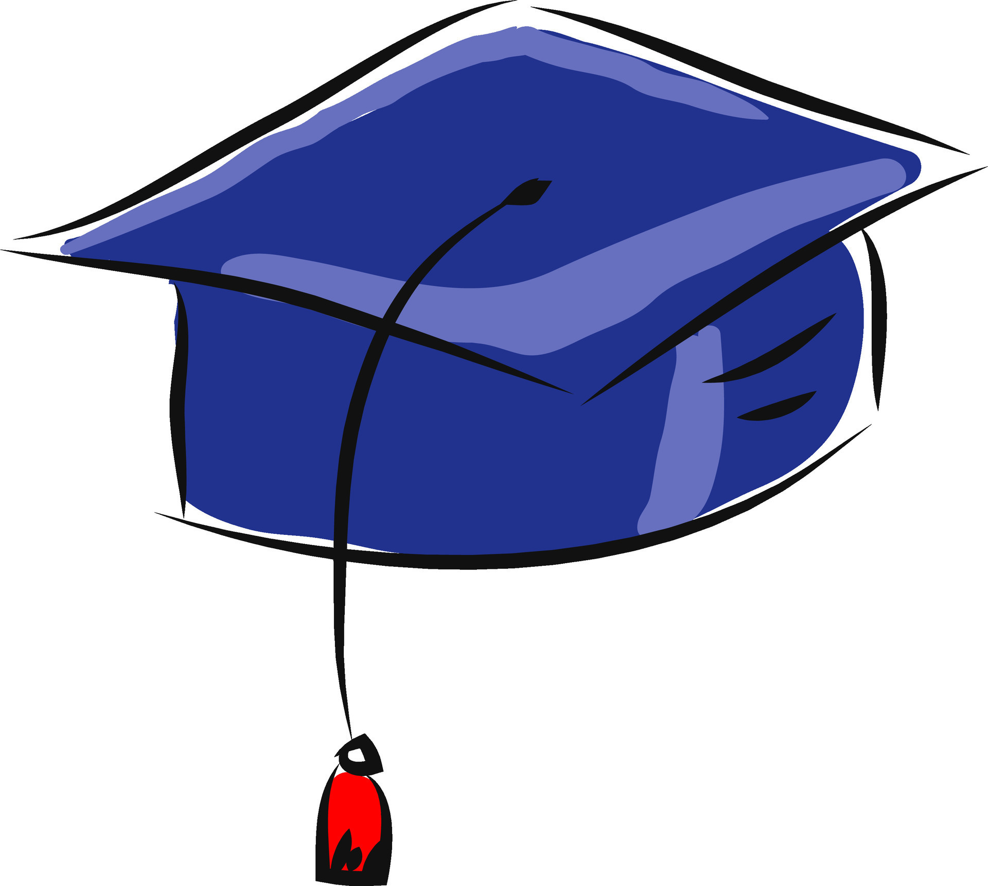 Dark blue graduation cap vector illustration on white background