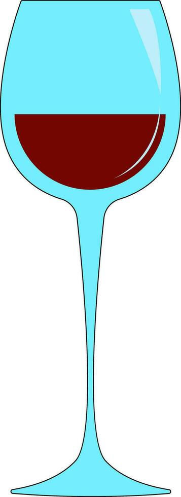 Simple vetor illustration of a wine glass with red wine  white background vector