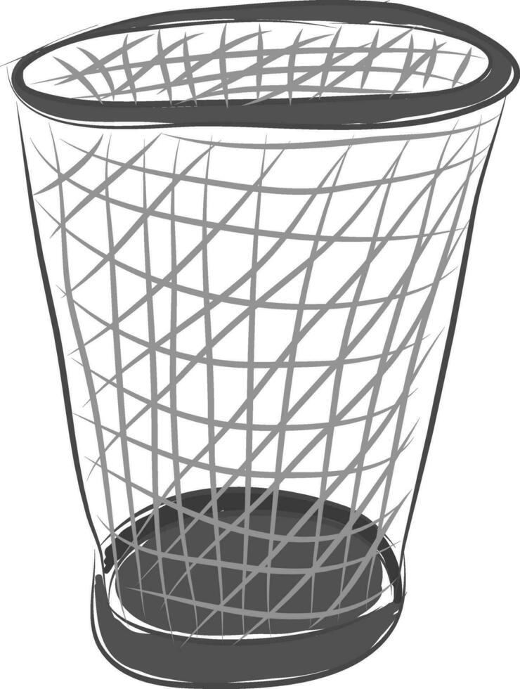 Empty trash basket  illustration  color  vector on white background