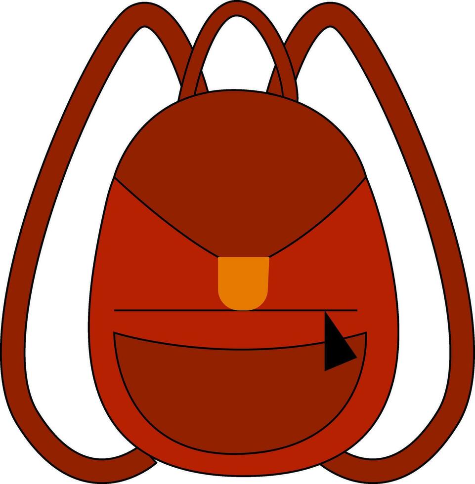 Red backpack for school  illustration  print  vector on white background