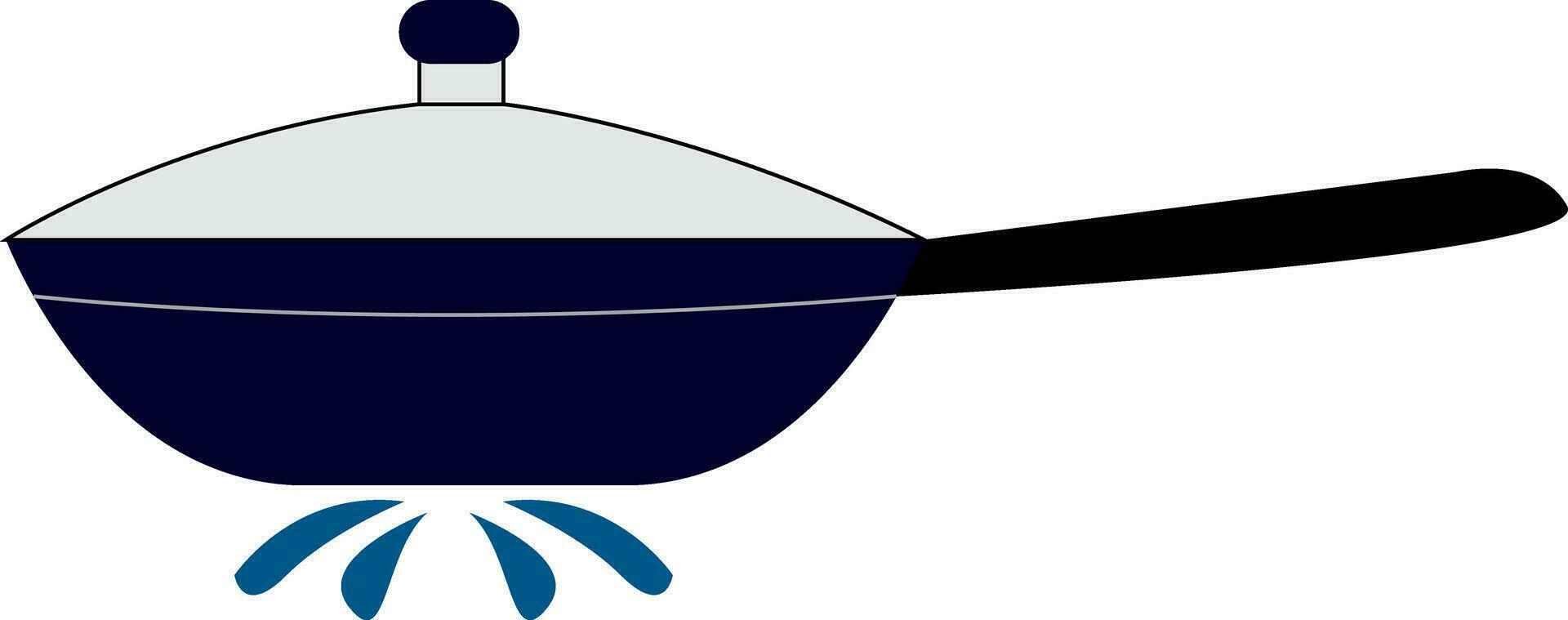 Blue dripping pan with lid on  vector illustration on white background