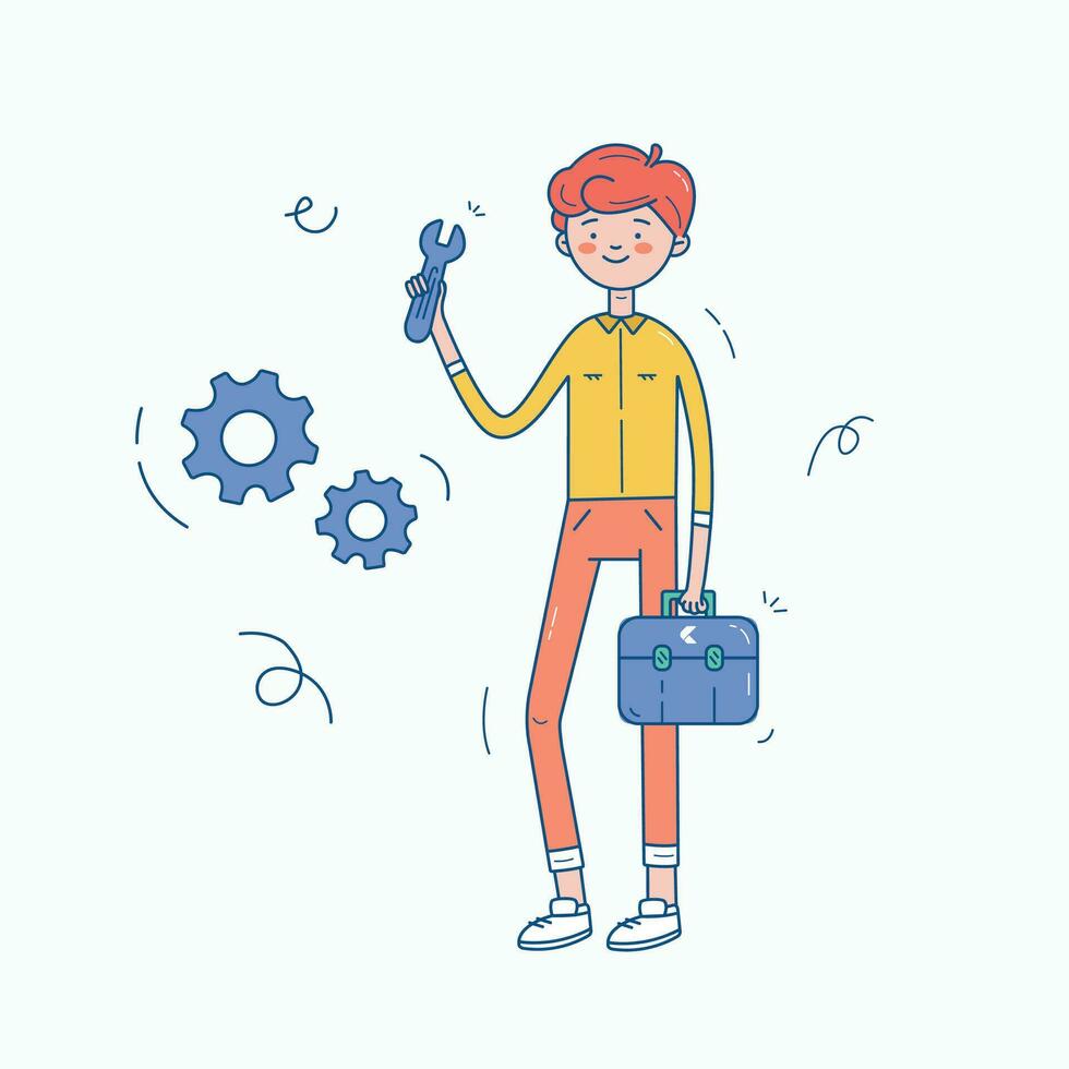 Business people working on monitor graph dashboard. Technology and internet vector