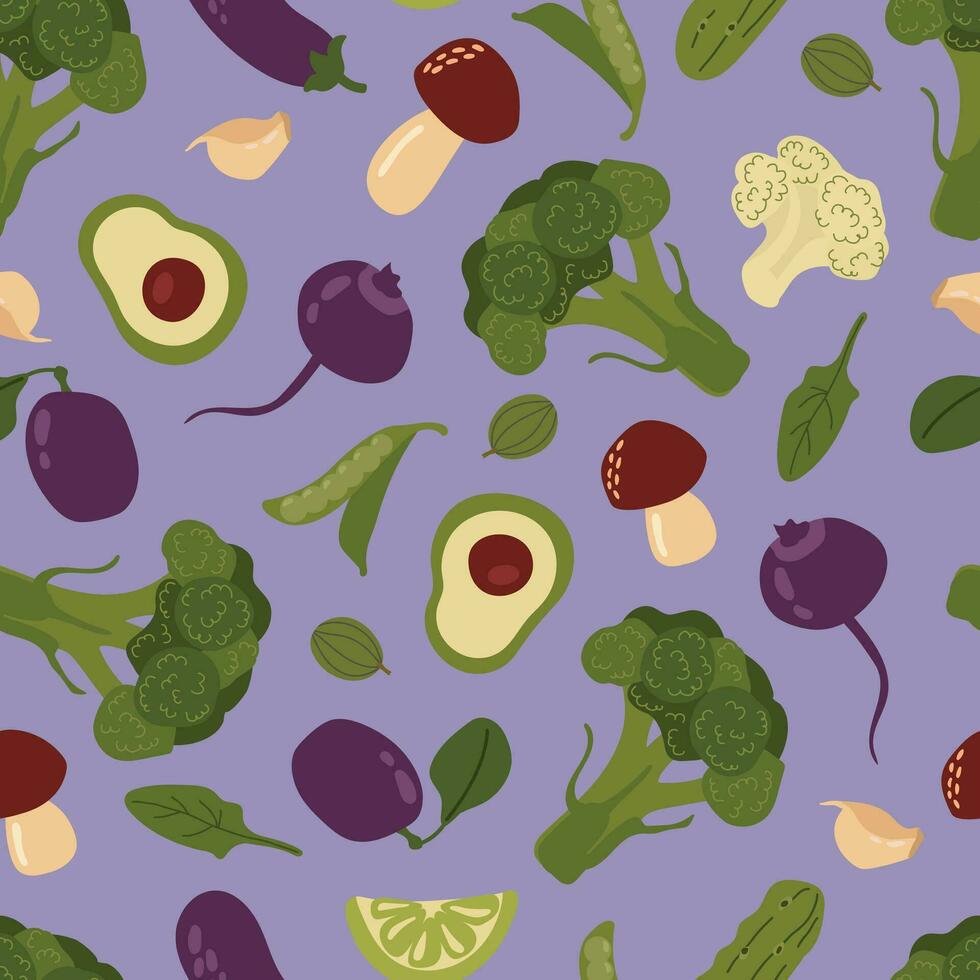 Vegetable seamless pattern. Design for fabric, textiles, wallpaper, packaging, cafe. vector