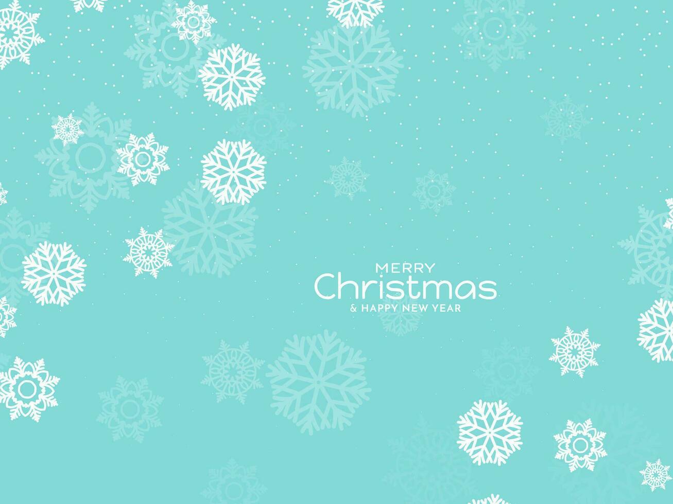 Modern Merry Christmas festival snowflakes decorative card design vector