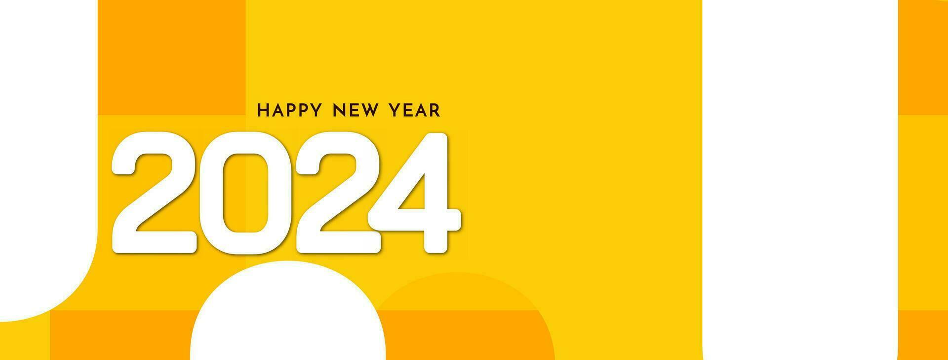 Modern Happy new year 2024 celebration banner design vector