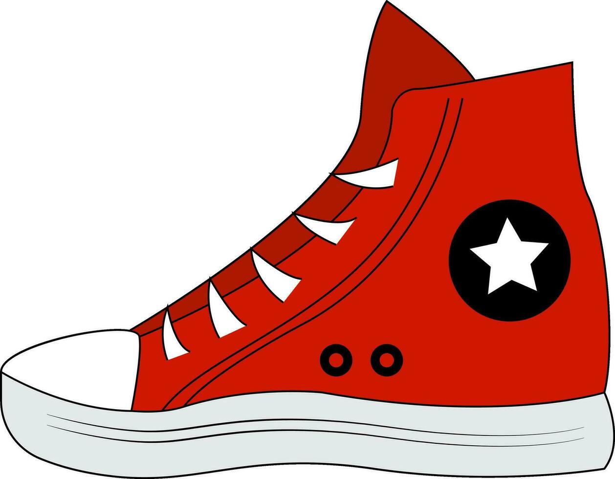 rojo zapatilla de deporte vector ilustración en blanco antecedentes