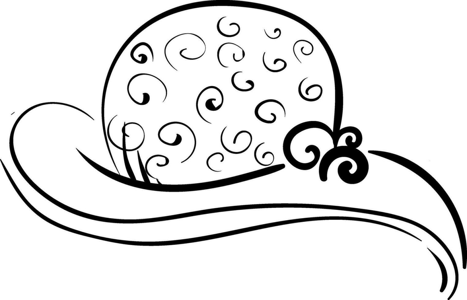 A touristy hat with design and feather on it vector or color illustration