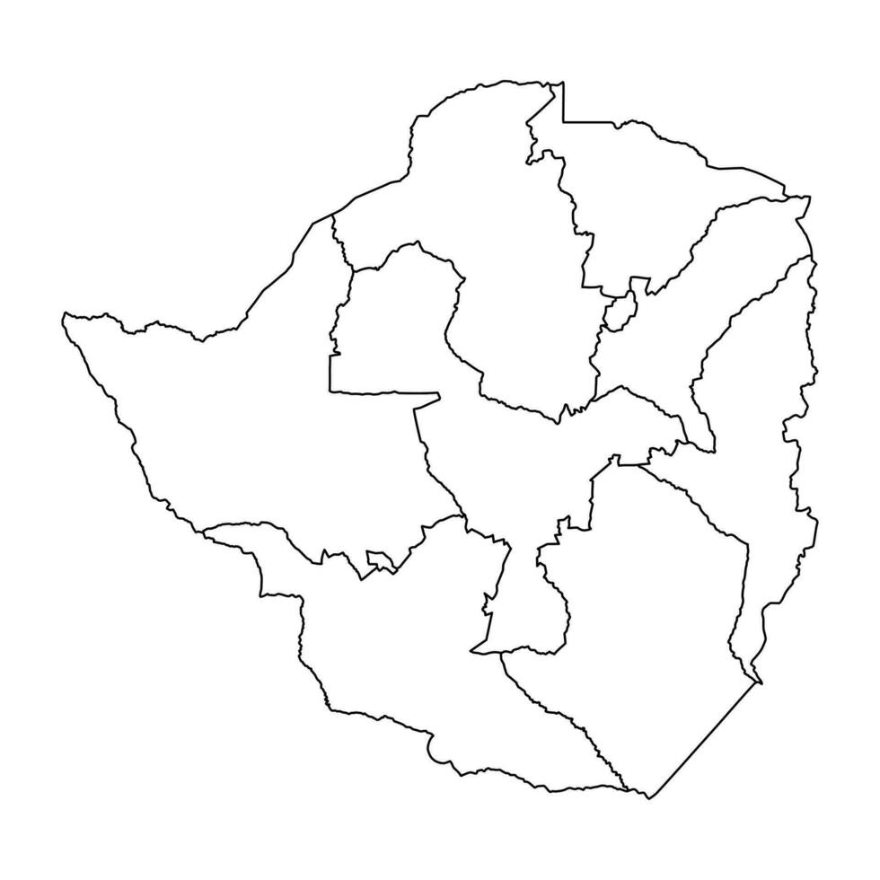 Zimbabwe map with administrative divisions. Vector illustration.
