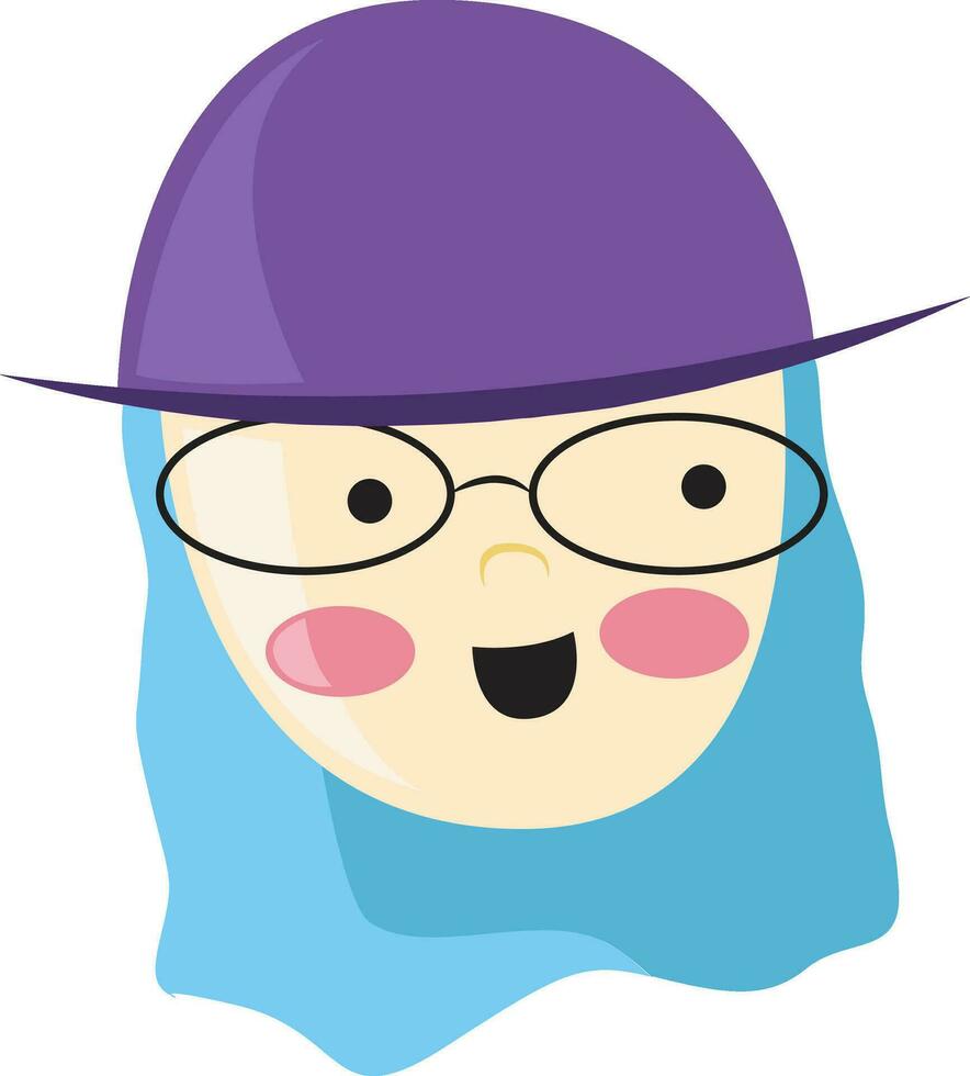 A girl with dyed blue hair looks cute vector or color illustration