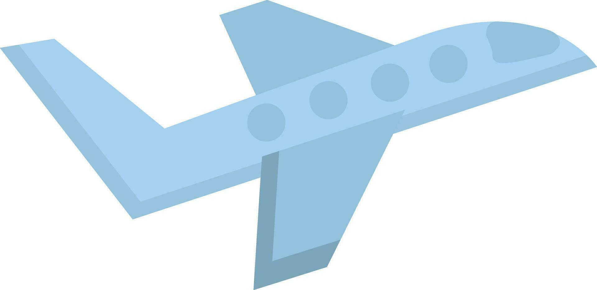 Simple drawing of blue airplane  illustration  color  vector on white background