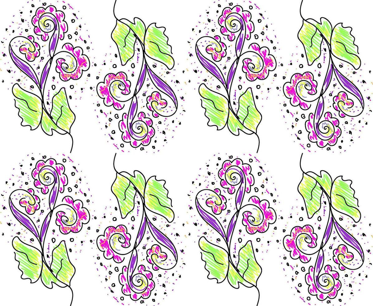 The texture of a regular pattern of spring with flowers vector or color illustration