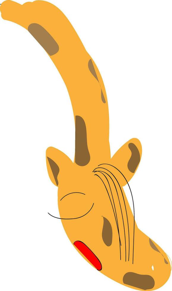 Tall giraffe with long hair vector or color illustration
