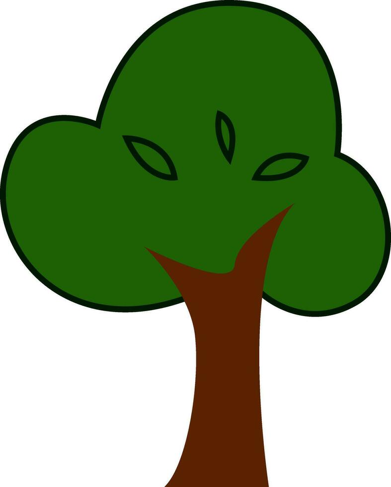 grande verde árbol vector o color ilustración