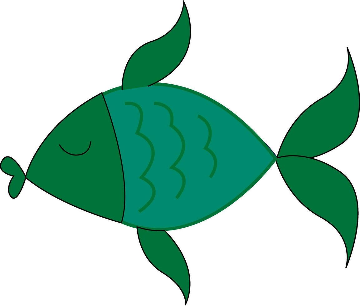 un pequeño verde pescado vector o color ilustración