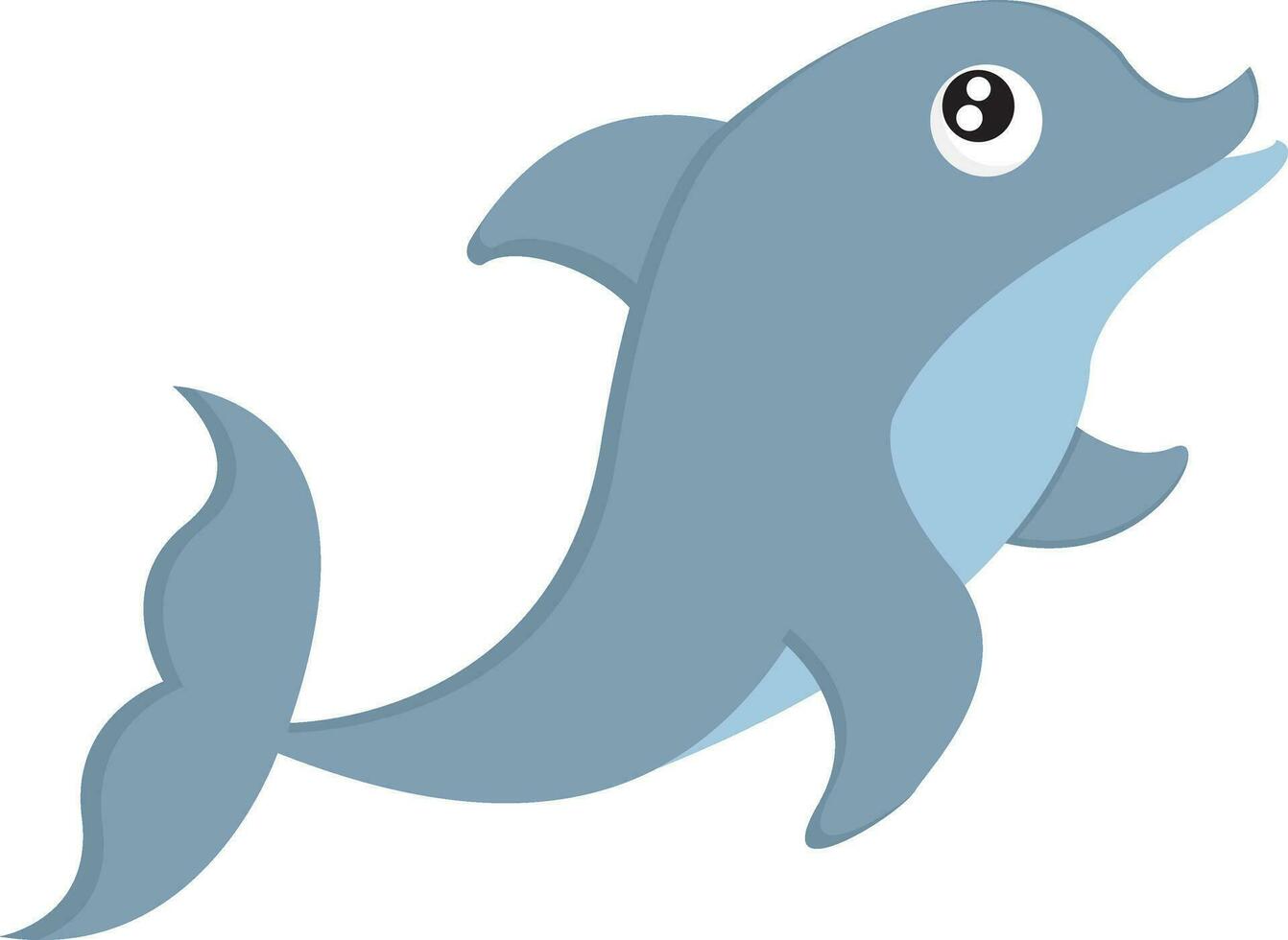 Blue dolphin vector or color illustration