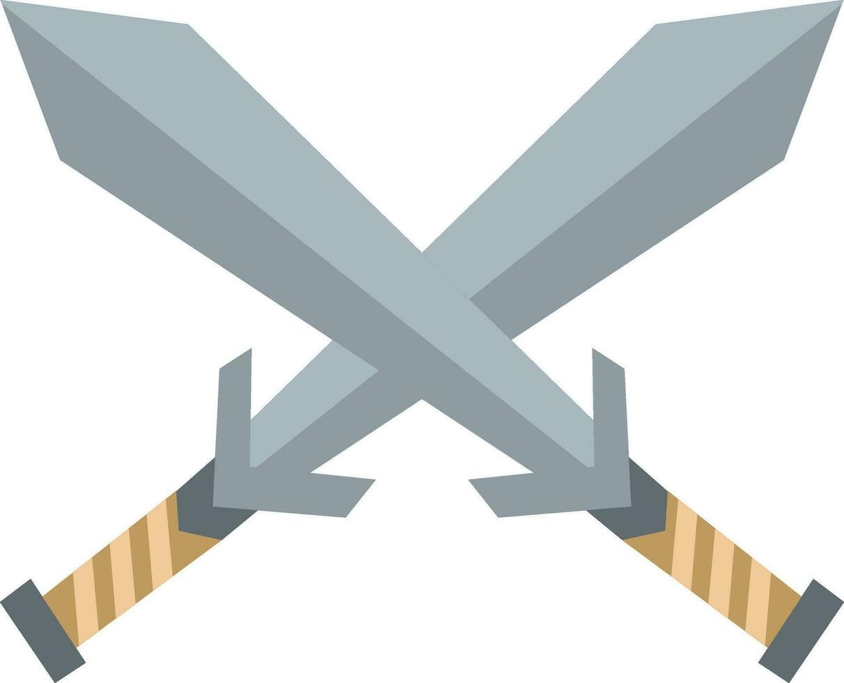 clipart de dos cruzado espadas señalando arriba vector o color ilustración