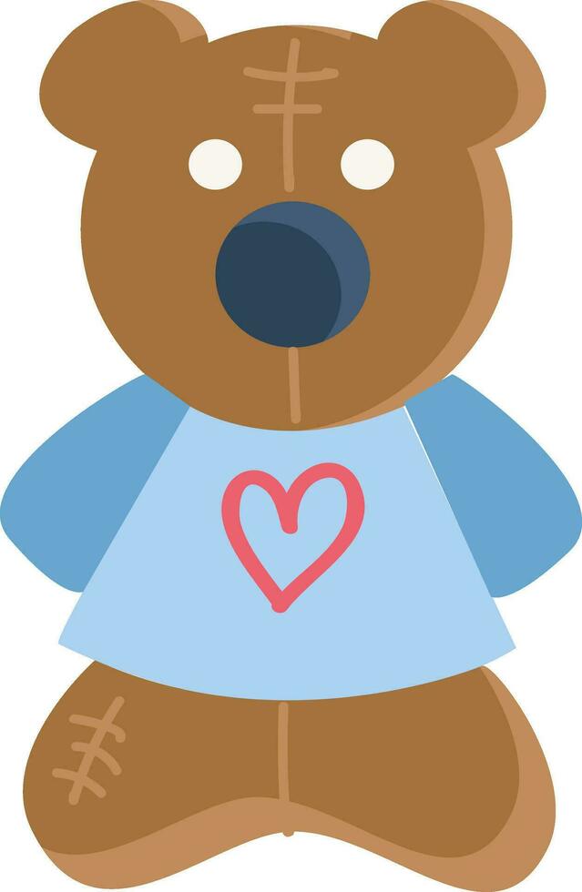 Clipart of a cute little teddy bear in blue costume vector or color illustration